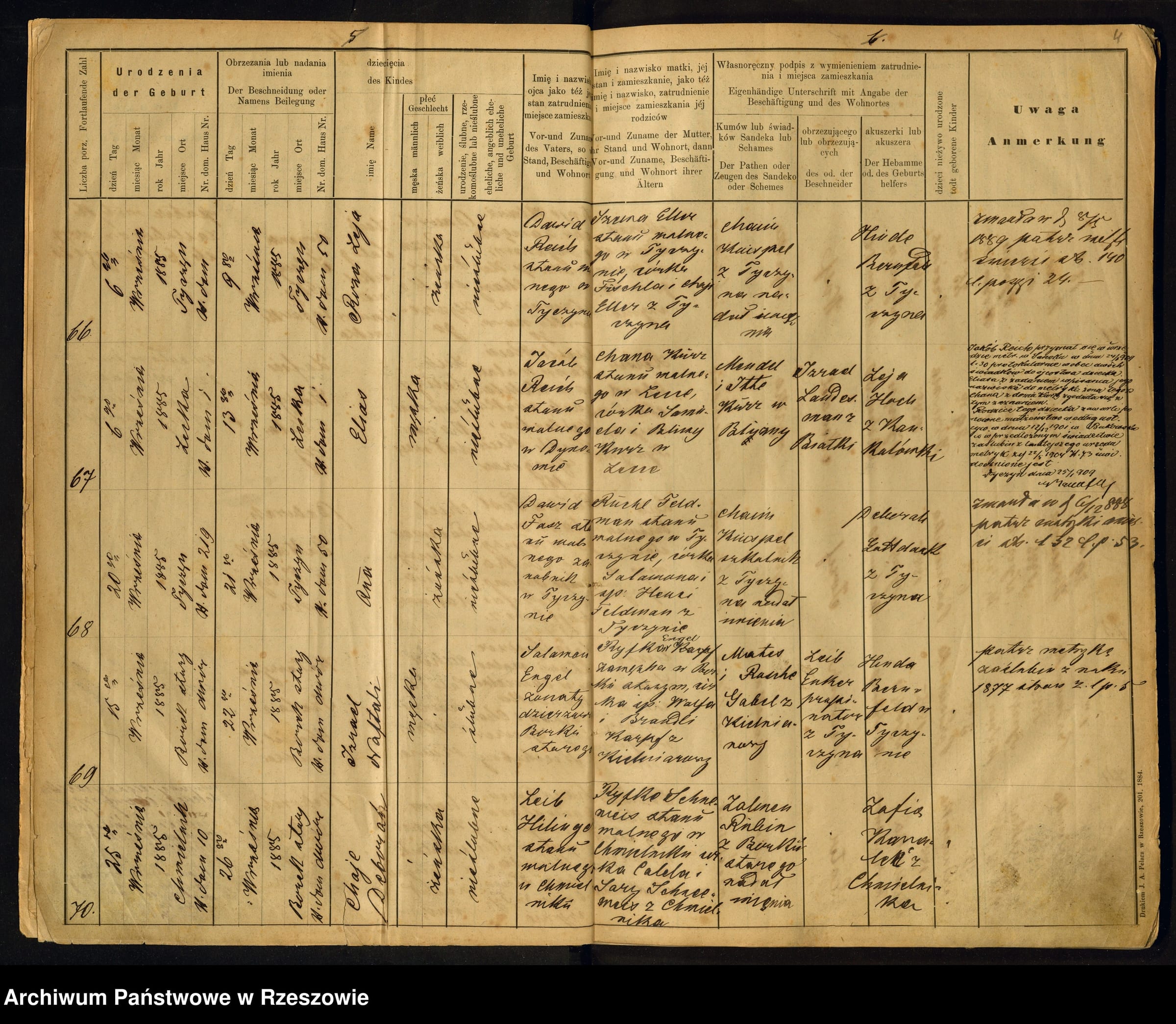 Birth Record of Chaja Debora Schneewiss