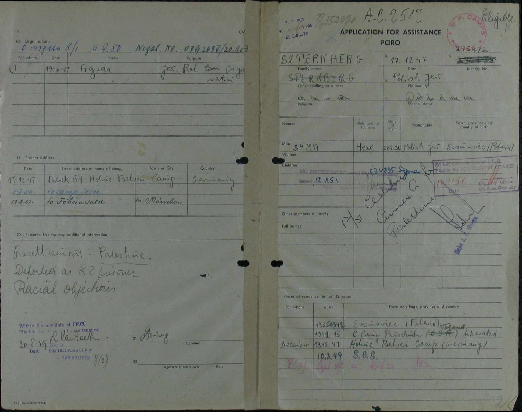 Registration card for a displaced person in post-WWII Germany 2.jpg
