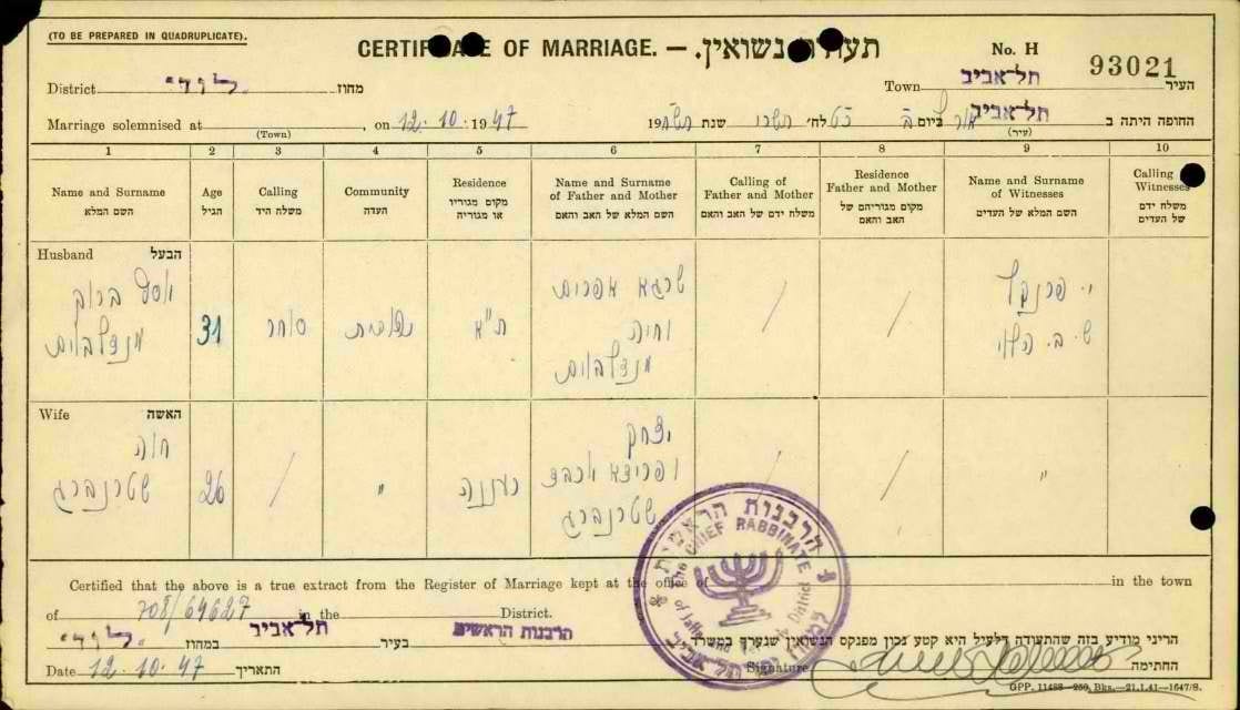 Marriage Certificate