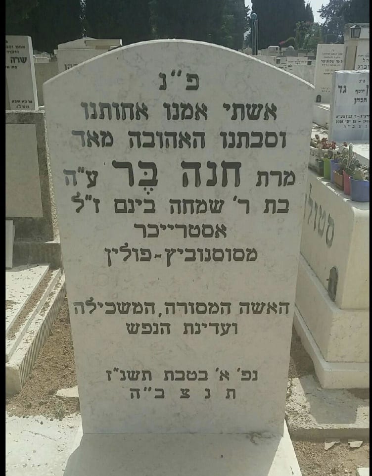 Chanka Ber's headstone