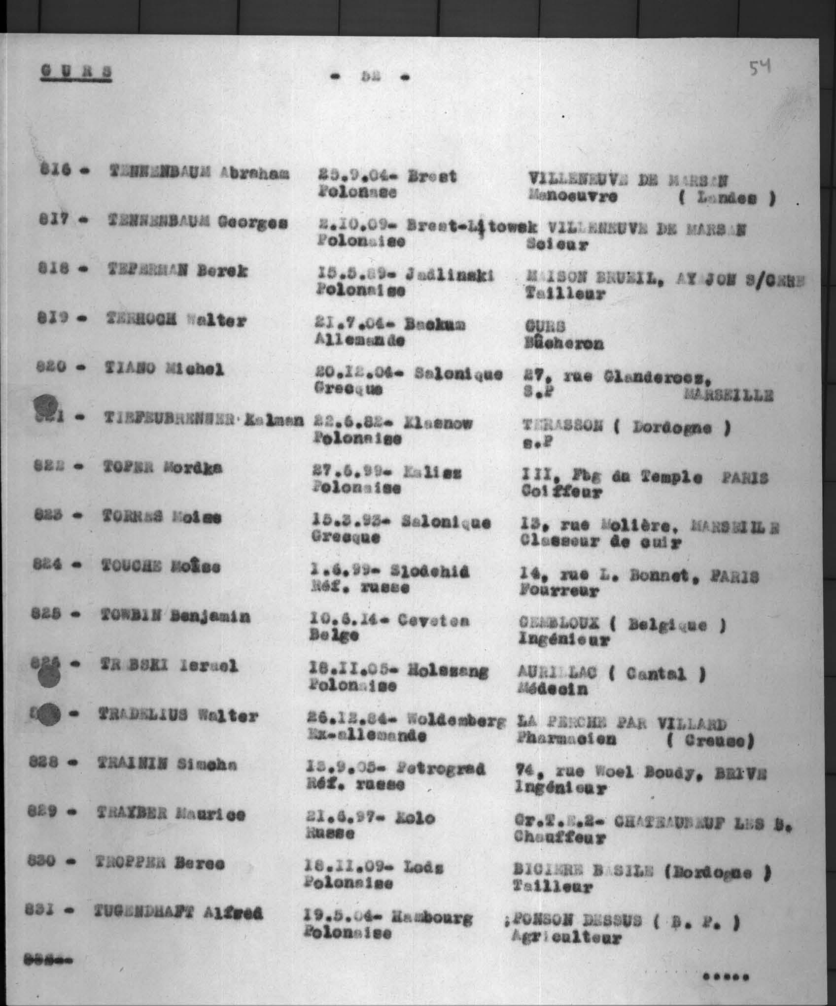 Transportation list