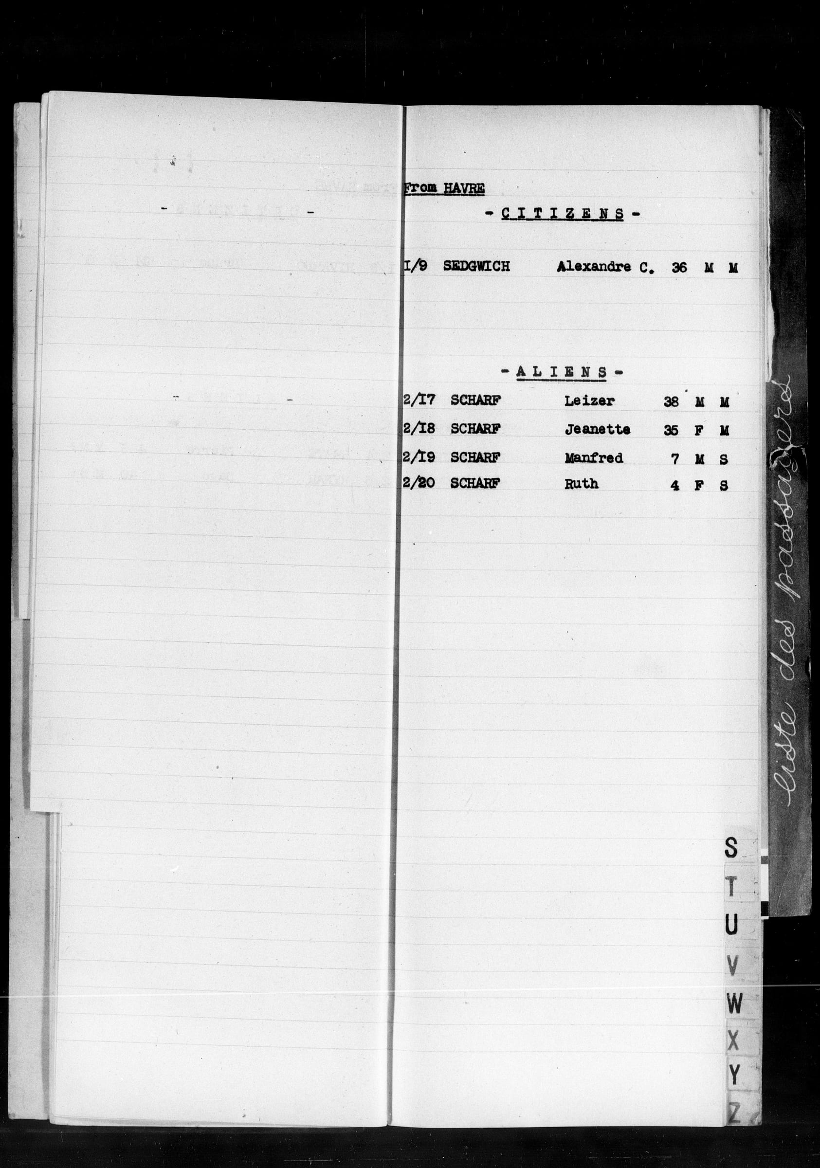 New York, Passenger List Book Indexes 1906-1942